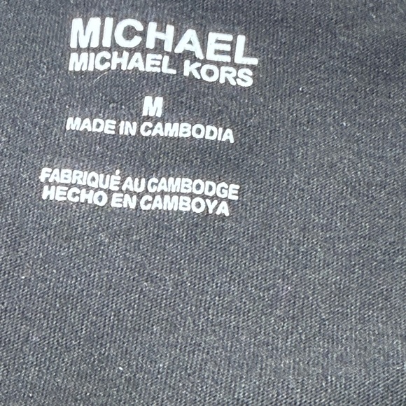 Michael Kors Black Tee with White MK Logo - Picture 6 of 8